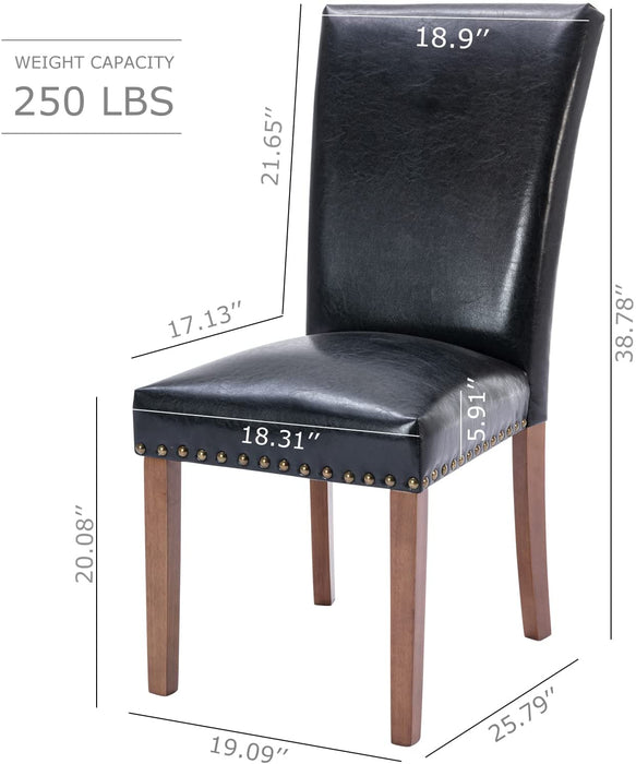 Upholstered Parsons Dining Chairs (Set of 6, Black)