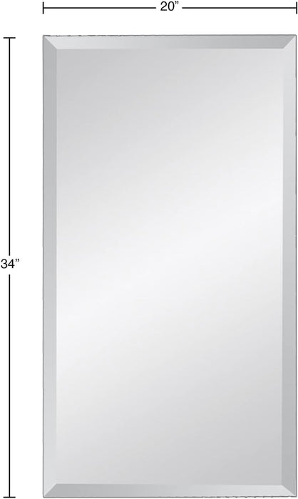 Madina Rectangular Beveled All-Glass Wall Mirror, 20 X 34 Inches (DOVEM21M641)