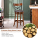 Solid Wood Swivel Stools with Cushion and Backrest, Set of 2