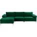 Large Green Velvet L-Shape Sectional Sofa