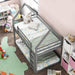 Low House Twin Bunk Bed, Gray