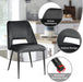 Mid Century Modern Black Velvet Dining Chairs, Set of 2