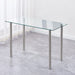 Clear Glass Kitchen Table, Rectangular, Chrome Legs