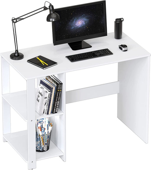 White Desk with Shelves for Home Office