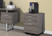 Dark Taupe 3-Drawer Filing Cabinet