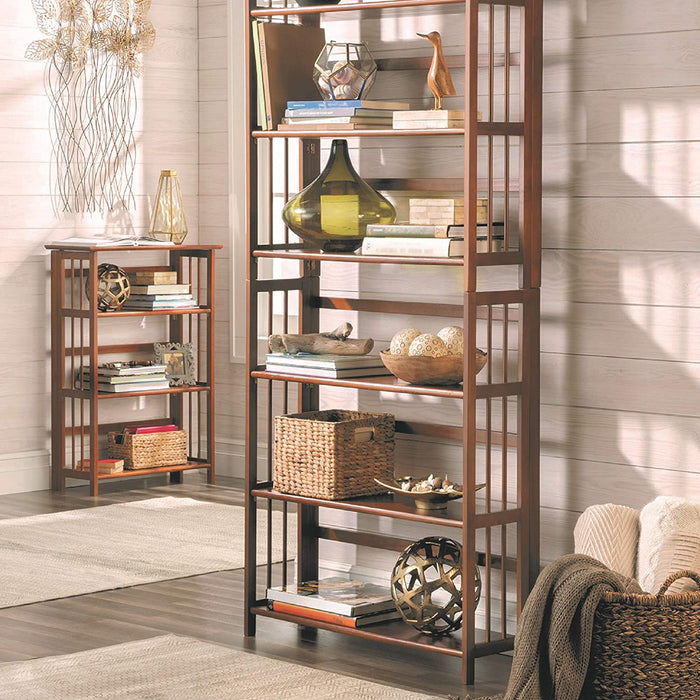 Stackable Chestnut Bookcase - 3 Shelves, 27.5″ Wide