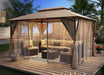Gazebo 10X12Ft, Patio Outdoor Gazebo on Clearance with Mosquito Netting, Patio Canopy Double Roof Tops with Privacy Screen for Garden Backyard and Deck