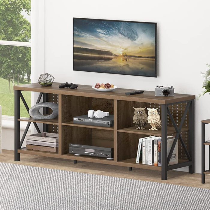 Rustic Industrial TV Stand for 70″ TV