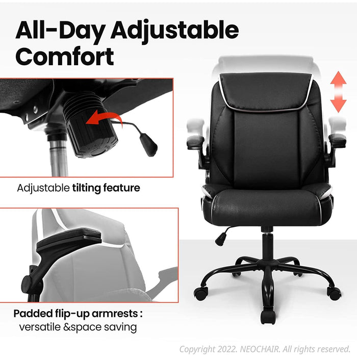 Ergonomic Black Office Chair with Swivel Wheels