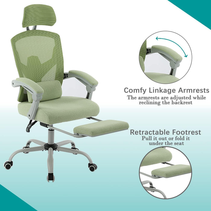 Ergonomic Reclining Mesh Office Chair with Accessories