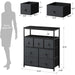 Black Grey Tall Dresser with Shelves for Bedroom & Nursery