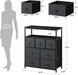 Black Grey Tall Dresser with Shelves for Bedroom & Nursery