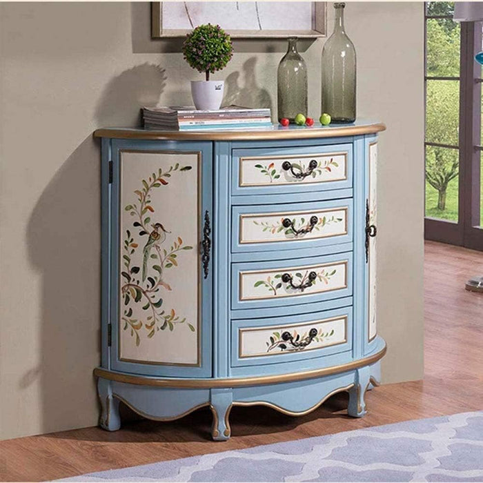 Multifunctional Dining Buffet Server Cabinet with Louvered Doors