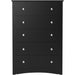 Sonoma 5-Drawer Black Chest for Bedroom