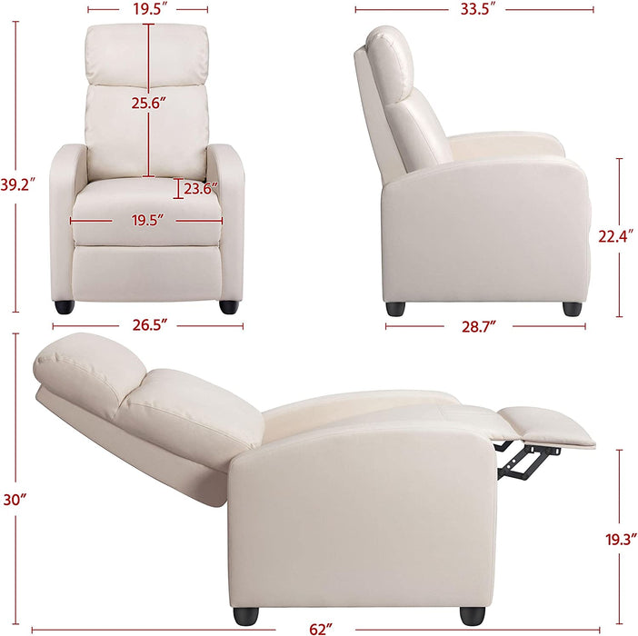 Home Theater Seating Recliner Chair (PU Leather)