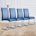 Modern Dining Chairs Set of 4 with PU Leather Upholstered Seat and Metal Legs
