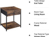 Rustic Brown and Black Nightstand with Drawer and Shelves