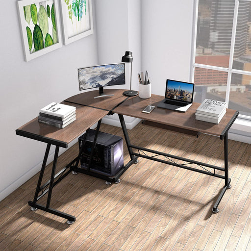 Modern Reversible Gaming Desk with Keyboard Tray