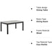 6-Person Dining Table with Faux Marble Top, Black Base