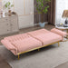 Pink Velvet Convertible Sofa Bed with Metal Legs