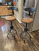 Rustic Industrial Adjustable Barstool, Set of 2