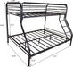 Heavy Duty Metal Bunk Bed Twin over Full, Enhanced Guardrail
