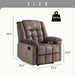 Oversized Classic Manual Recliner Sofa (Brown)