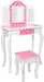 Kids Vanity Table and Chair Set with Mirror