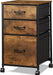 Rolling File Cabinet with 3 Drawers, Rustic Brown