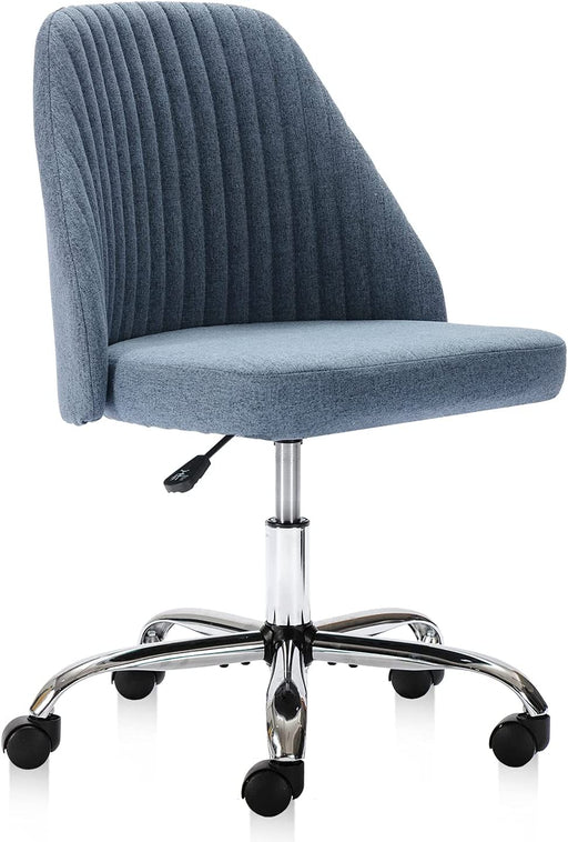 Modern Blue Swivel Desk Chair with Wheels