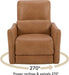 CHITA Power Recliner Swivel Glider Chair, Brown