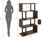 5-Tier S-Shaped Bookshelf for Home Office