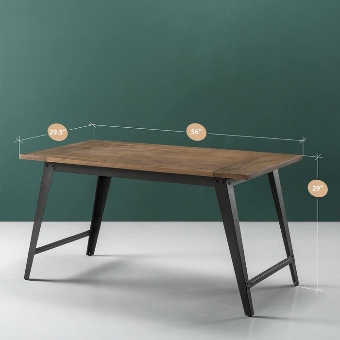 Donna Wood and Metal Dining Table