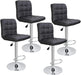 Modern Square Back PU Leather Counter Stools (Set/4)