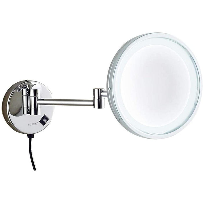 Wall Mounted Makeup Mirrors, Chrome Illuminated Brass