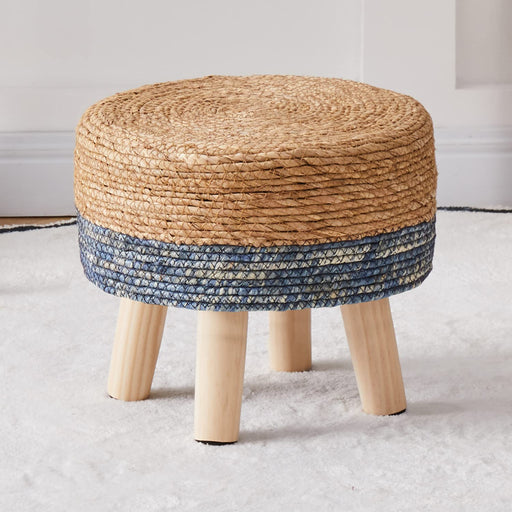 Seagrass Handwoven Foot Stool with Non-Skid Legs