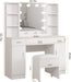 Makeup Vanity Desk with Lights, 3 Drawers, Shelves (White)