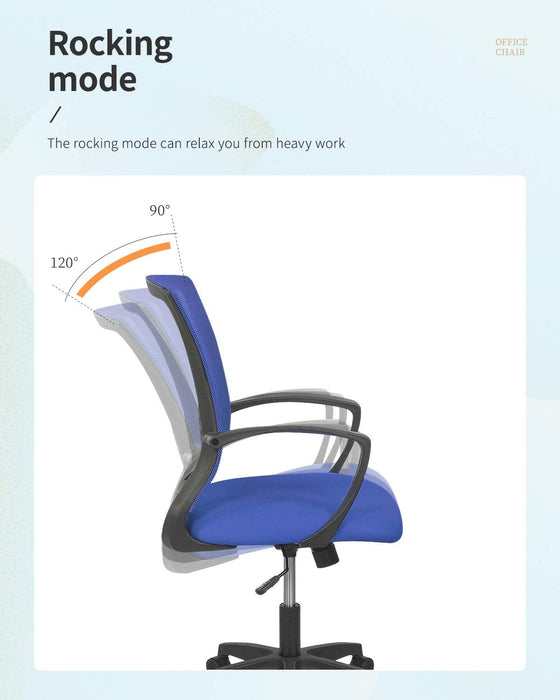 Ergonomic Blue Mesh Office Chair with Armrests