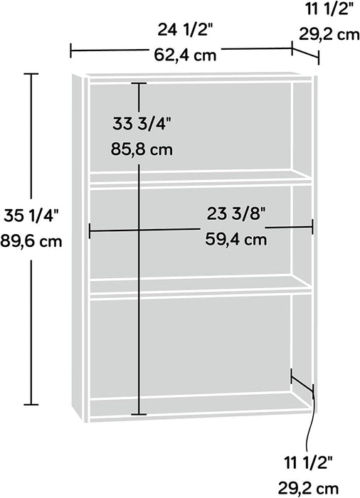 Cinnamon Cherry Bookcase with 3 Shelves