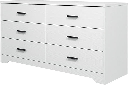 6-Drawer Wooden Chest of Drawers, White