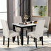 5-Piece Wood Table and Chairs Set for 4, White/Beige