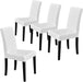 Set of 4 Modern Parson Chairs, Faux Leather, White