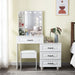 Vanity Desk Set with Lighted Mirror & Stool