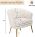 Modern Beige Velvet Accent Chair with Golden Legs