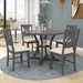 Round Wood Dining Table Set for 4 with Padded Chairs, 5 Pieces