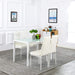 5-Piece White Dining Table Set, Glass Top, PU Chairs