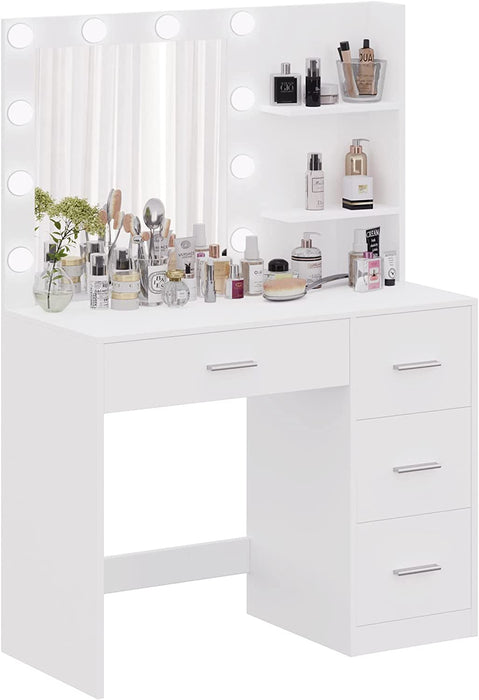 Makeup Vanity Table with Lighted Mirror