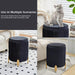 Black Velvet Ottoman with Storage and Padded Seat