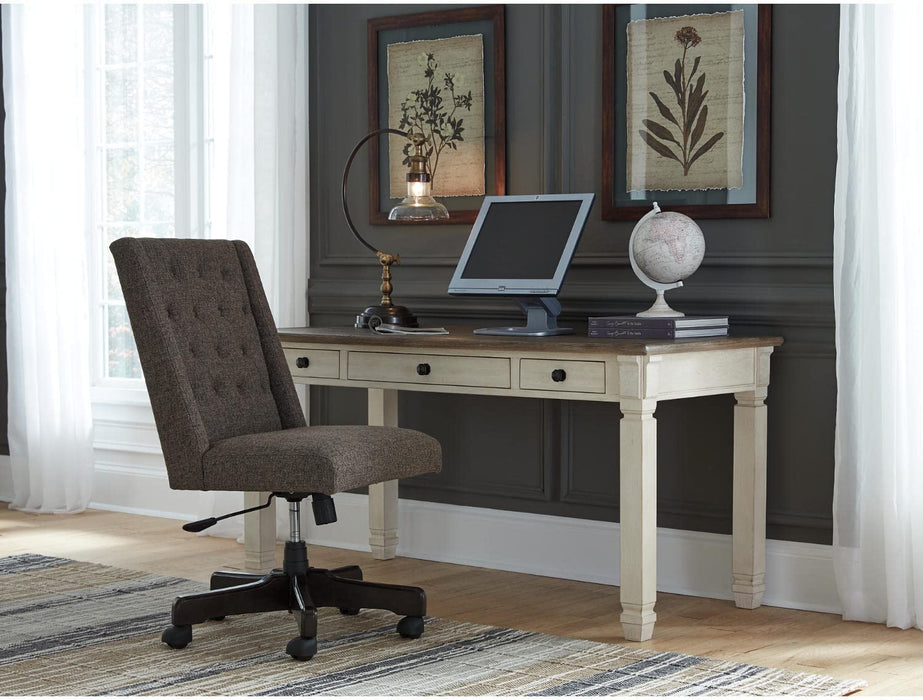 Farmhouse Writing Desk with Drawers, Whitewash