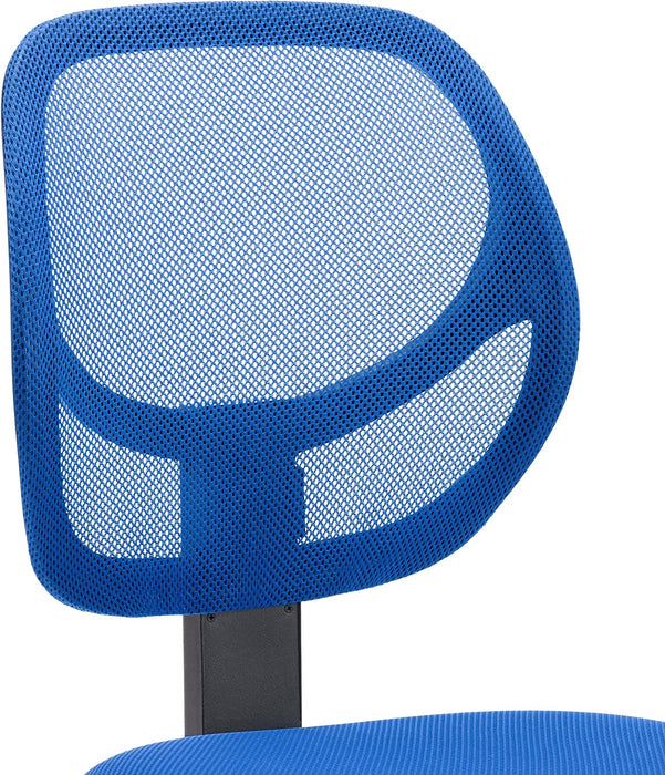 Blue Swivel Office Chair with Low-Back Design